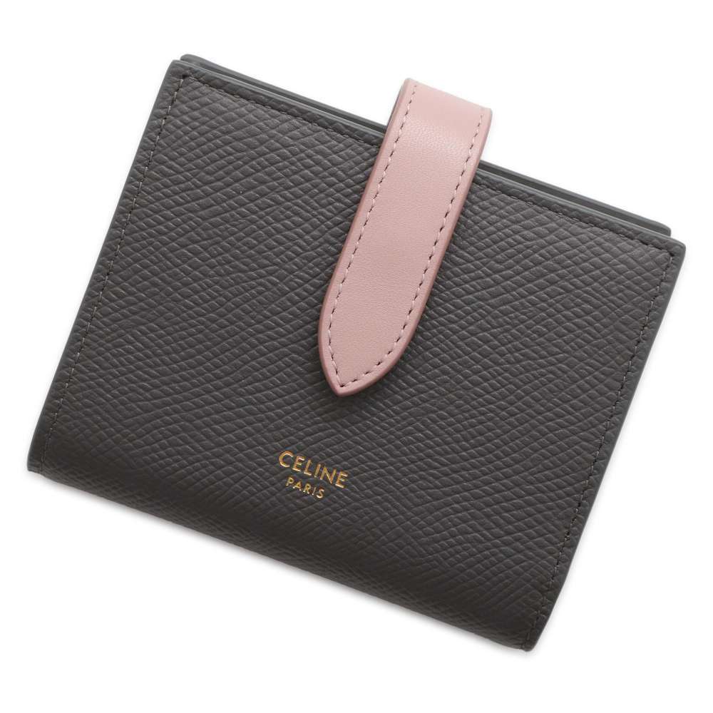 Celine Bi fold Wallet Strap Calfskin
